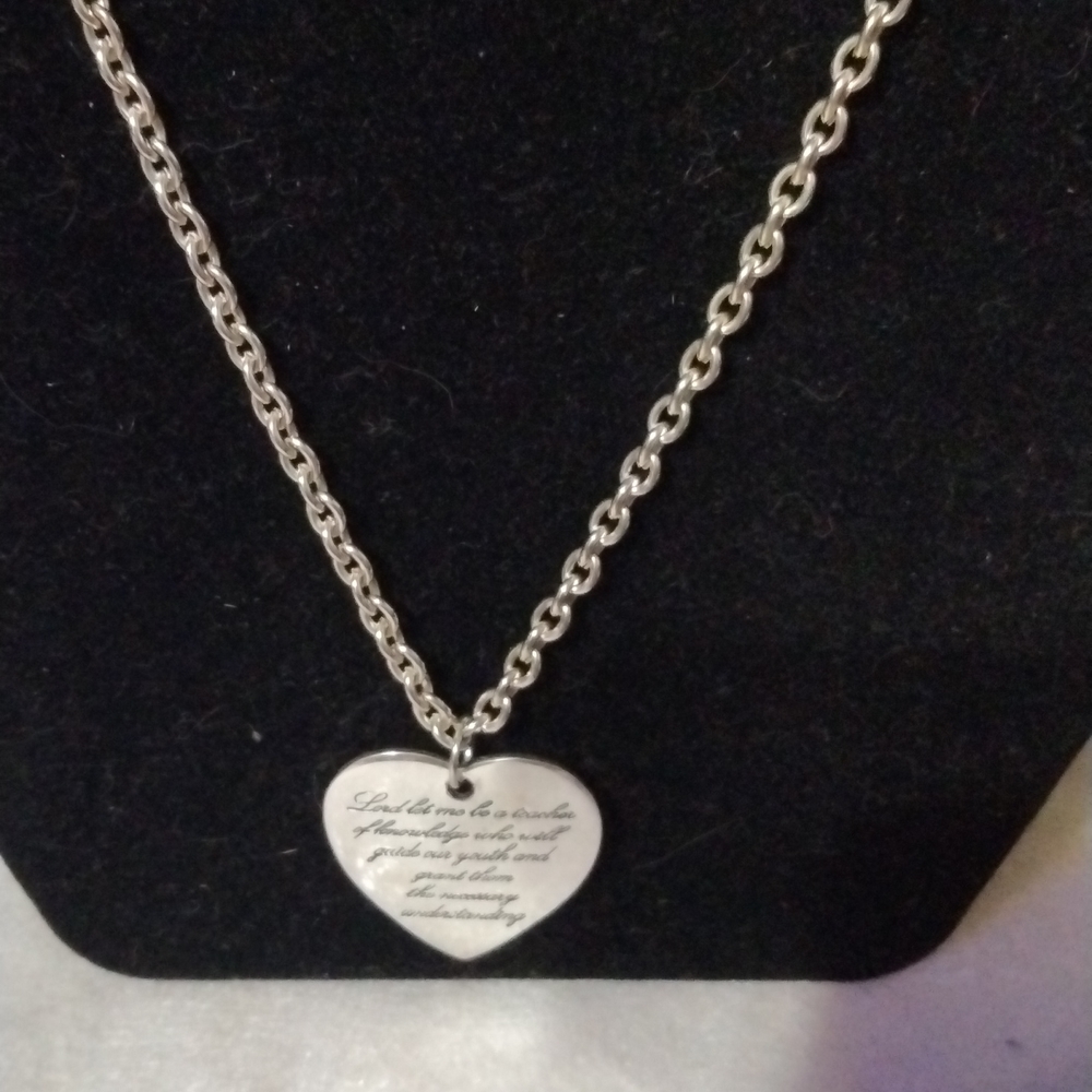 Reflections necklace teacher silver tone NWT 18" (sku 836) - Picture 3 of 4